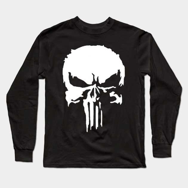 Skull Face Long Sleeve T-Shirt by akkadesigns